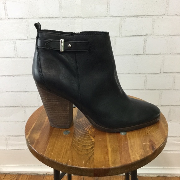 Coach Shoes - EUC Coach Hewes Stacked Heel Black Ankle Boots